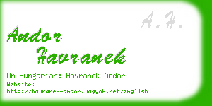 andor havranek business card